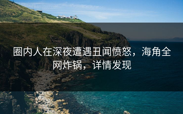 圈内人在深夜遭遇丑闻愤怒，海角全网炸锅，详情发现