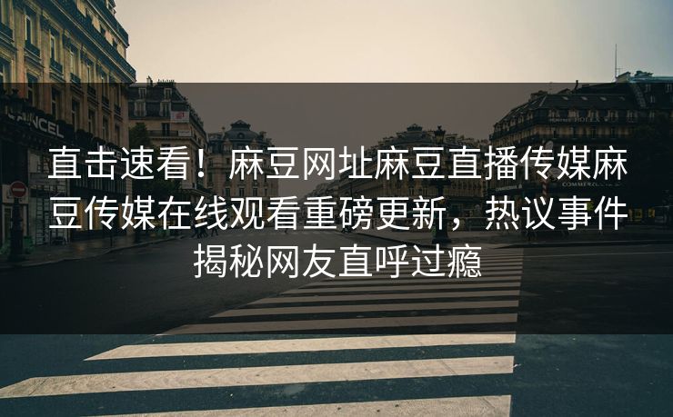 直击速看！麻豆网址麻豆直播传媒麻豆传媒在线观看重磅更新，热议事件揭秘网友直呼过瘾